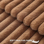 Pallene Faux Fur Decorative Throw Pillow Covers 26x26 Set of 2, Brown - Image 2