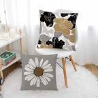 Brown Black Throw Pillow Covers 20x20 Set of 6, Neutral Floral Home Decor - Image 2