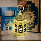 12pcs Gold Ramadan Lantern Lights, Ramadan Decorations, Mini EID Mubarak Candle Lanterns，Ramadan Decorations for Home, Table, wall رمضان للزينة ومصباح رمضان للزينة - Image 3