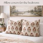 Linen Throw Pillow Covers 20x20 inch sage Terracotta Beige Decorative Pillow Covers for Living Room, Bedroom Farmhouse Decor - Image 5