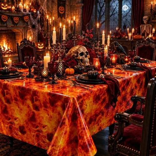 Tegeme 100Ft x 54 in Fire Flames Tablecloth Roll Firefighter Wall Backdrop - Image 4