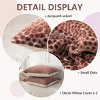 FIFU 22x22 Inch Throw Pillow Covers Set of 2, Jacquard Velvet, Dusty Rose - Image 5