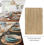 Woven Placemats Set of 6 Rattan Placemats Rectangle Natural Placemats Wicker Heavy Braided Straw Placemat Farmhouse Square Plates Place mats for Indoor/Outdoor Patio Table 17.7'' X 11.8'' - Image 4