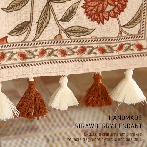 ISAENNE Designer French Linen Extra Long Table Runner,118"x12"-Alvarado A - Image 6