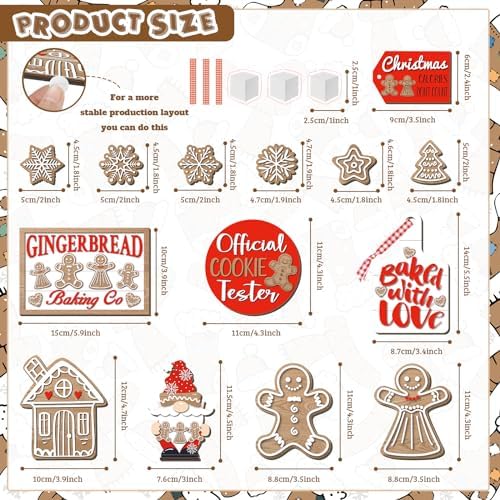 14 Pcs Halloween Tiered Tray Decor Set, Gnome Wood Table Signs (Elegant Style) - Image 3