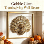 Animal Heads Wall Decor ( Includes Metal Frame) Christmas Indoor Decor Resin Animals Sculptures Head Wall Hanging Thanksgiving Decoration Gold vintage Wall Sculpture for Living Room Bedroom Office(Turkey) - Image 2