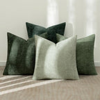 MIULEE Soft Decorative Chenille Pillow Covers Forest Green 16x16 Pack of 4 - Image 3