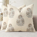 Vintage Floral Euro Sham Fall Pillow Covers 26x26 Set of 2 Patterned Accent Decorative Cushion Covers Modern Farmhouse Throw Pillow Covers for Bed Sofa Couch Chair Living Room Home Decor, Light Brown by PillowCoversExpert