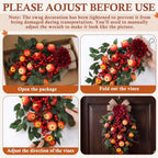 Shihanee 2 Pack 22.5 in Fall Teardrop Swags Autumn Front Door Decor - Image 6