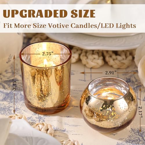 Volens 30pcs Assorted Gold Votive Candle Holders, Large Gold Decorations - Image 3