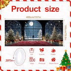 Christmas Night Window Scene Garage Door Banner – Festive Indoor View with Moonlight, Trees & Gifts for Holiday Outdoor Decor - Image 2