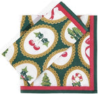 FINGERCRAFT Cloth Napkins Set of 12 Cotton Blend, 20x20, Vintage Christmas - Image 2