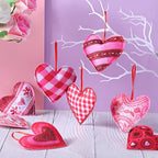 Tatuo 27 Pieces Valentines Felt Heart Ornaments for Tree Heart Hanging Decorations 3.94 Inch Red Felt Ornaments for Valentine's Day Wedding Anniversary Party Supplies - Image 2