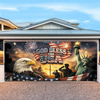7 * 16FT Eagle flag God Bless The USA Garage Door Cover Decorations Independence Day Garage Door Banner for Outdoor Indoor Patriot Party Photography Backdrop - Image 4