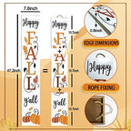 Happy Fall Y'all Wooden Porch Sign 47" Thanksgiving Large Welcome Porch Sign for Pumpkin Sign Autumn Home Front Door Yard Party Decor - Image 2