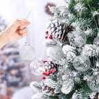 Jenaai 12 Pcs Christmas Clear Glass Ball Ornaments, Vintage Tree Decoration - Image 5