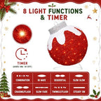 2 Pcs Outdoor Christmas Ornaments, Lighted Pop-Up Holiday Ball Decoration with 160 LED Lights, 8 Light Functions, Lighted Collapsible Christmas Outdoor Decorations for Yard, Patio, Home - Image 3