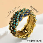 Jeweled Peacock Napkin Rings Set of 12 for Wedding Party, Blue - Image 2
