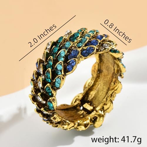 Jeweled Peacock Napkin Rings Set of 12 for Wedding Party, Blue - Image 2