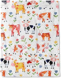 Cartoon Cow Fleece Blanket - Lightweight Soft Cozy Gifts Throw for Animal Lovers, Kids,Women,Cute Cattle Blankets,Cheerful Whimsical Design,Home Room Modern Farmhouse Decor 50x60in by AINORI