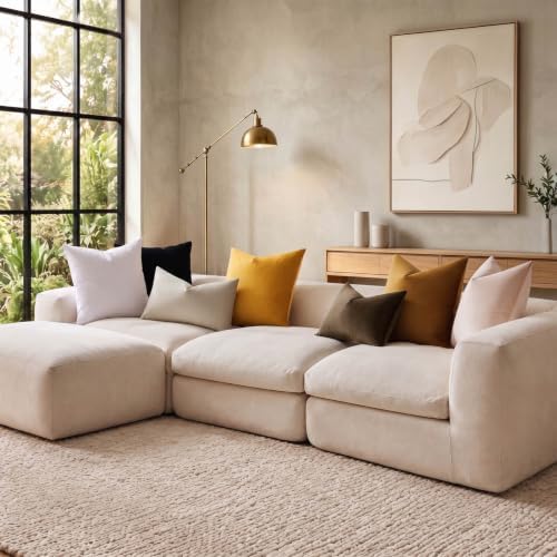 JUSPURBET 28x28 Euro Velvet Throw Pillow Covers Set of 2,Brown - Image 4