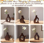 Blulu Set of 12 Small Wooden Vases Bulk for Centerpiece Mini Acacia Wood Vase for Faux Flowers Housewarming Gift Boho Minimalist Home Decor for Kitchen Table Living Room (Brown) - Image 6