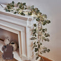 LITBLOOM Lighted Eucalyptus Garland Battery Operated with Timer 6FT 96 LED Artificial Greenery Twig Vine Lights for Room Stairs Mantle Wedding Holiday Decoration Indoor Outdoor by LITBLOOM