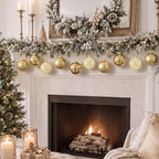 Seenelling 12 Pcs Christmas Glass Ball Ornaments 3.15 Inch, Champagne - Image 5
