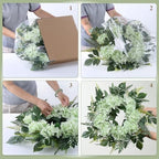 26 Inch Hydrangea Summer Wreaths for Front Door, Green Hydrangea Wreath - Image 5