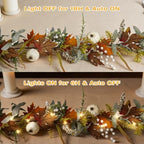Fall Garland with Lights for Mantel, 6FT Realistic Fall Decor - Image 6