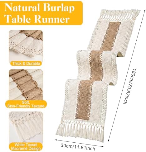 Britimes Table Runner Set, 26 Pack, for Kitchen Decor, Farmhouse Boho - Image 2