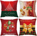 YeeJu Set of 4 Christmas Decorative Throw Pillow Covers Christmas Holiday Velvet Pillow Cases Xmas Red Green Cushion Covers Outdoor Sofa Home Bed Decor Home Decorations 26x26 Inch by YeeJu