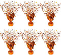 FUBININA 6 Pack Fall Table Centerpiece Autumn Party Decoration Metallic Gleam Foil Spray Star Centerpiece Glitter Decor for Thanksgiving Harvest Seasonal Event Halloween Holiday,Orange by FUBININA