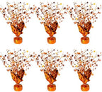 FUBININA 6 Pack Fall Table Centerpiece Autumn Party Decoration Metallic Gleam Foil Spray Star Centerpiece Glitter Decor for Thanksgiving Harvest Seasonal Event Halloween Holiday,Orange by FUBININA