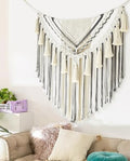 Jakalin Macrame Wall Hanging Grey Panels Boho Wall Art 31" Wx39 L by Jakalin
