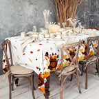 Gatherfun Thanksgiving Turkey Party Supplies Kit - Autumn-Themed Disposable Dinnerware Set with Plates, Napkins, Cups, Tablecloth & Banner for 25 - for Thanksgiving Party Decoration - Image 6