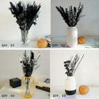17" Black & Dark Grey Dried Flower Bouquet, DIY for Bohemian Home Decor - Image 5