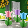 3 Pcs Spring Outdoor Tulip Decorations 3D Large Wooden Tulip Yard Signs Rustic Flower Porch Decorations for Home Spring Party Porch Yard Garden Front Door, 15.75 Inch by Vercraft