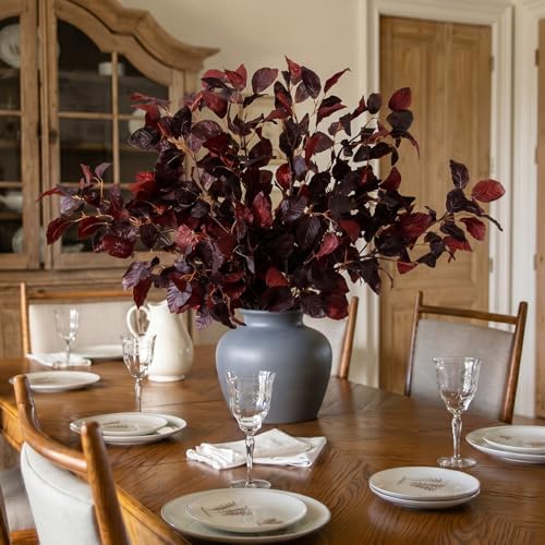 Wavwavw 6 Pcs Burgundy Fall Artificial Leaf Branch, 39" Autumn Stems Decor - Image 5