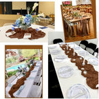 24 Pack Brown Table Runner 10Ft Cheesecloth Table Runner Rustic Gauze Table Runners Romantic Long Sheer Fabric Cheese Cloth Table Runners for Wedding Party Bridal Baby Shower - Image 6
