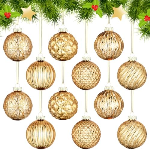 Jenaai 12 Pcs Christmas Champagne Glass Ball Ornaments, Tree Decoration by Jenaai