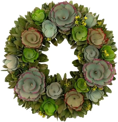 Northlight Wooden Mini Flowers Artificial Spring Wreath - 14" - Image 3
