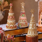 Simgoing 3 Packs Gingerbread Christmas Tree Figurines Resin Tabletop Decor - Image 3