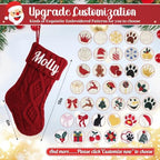 Personalized Mini Christmas Stockings - Custom Embroidered Name Knit Stockings for Baby,Kids,Family - Classic Cable Knit 9” Small Christmas Stocking Fireplace Holiday Decor Gifts(10 Pack) - Image 6
