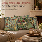 William Morris Strawberry Thief B Black Tapestry Throw Pillow Cover 18 x 18 - Image 3