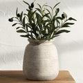 Ceramic Flower Vase, Rustic Farmhouse Decorative Vase Pottery Wide-Mouth Vases for Home Decor Table Entryway Mantel Bookshelf Living Room Bedroom Bathroom Kitchen - 7.48" D by ooit