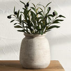 Ceramic Flower Vase, Rustic Farmhouse Decorative Vase Pottery Wide-Mouth Vases for Home Decor Table Entryway Mantel Bookshelf Living Room Bedroom Bathroom Kitchen - 7.48" D by ooit