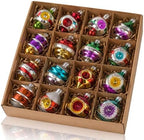 16 Pcs Vintage Glass Christmas Ornament Reflector Decor, Classic by Wavyknot