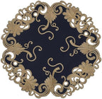 Decozen Set of 8 Doilies for Table, Lace Doilies - Rustic, Crochet, Farmhouse, Kitchen, Round Christmas Placemats - Dining Table Centerpiece Decor - 15 inch Gold Blue, The Vintage Opulence Collection - Image 4