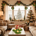 6 Pcs Mini Christmas Kitchen Cabinet Wreaths, 7.9" Norfolk Pine Candle Ring - Image 6